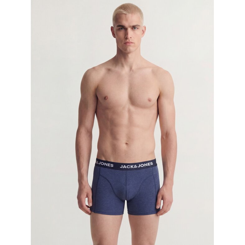 Jack & Jones Jack & Jones Heren Boxershorts Trunks JACFAX 3-Pack Effen Blauw Melange