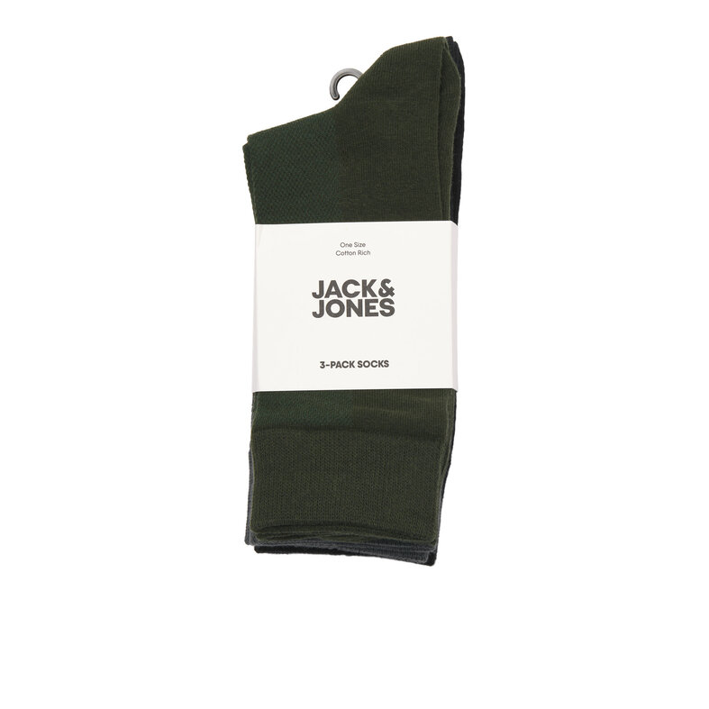 Jack & Jones Jack & Jones Heren Sokken JACASHER 3-Pack Effen Grijs/Groen/Zwart