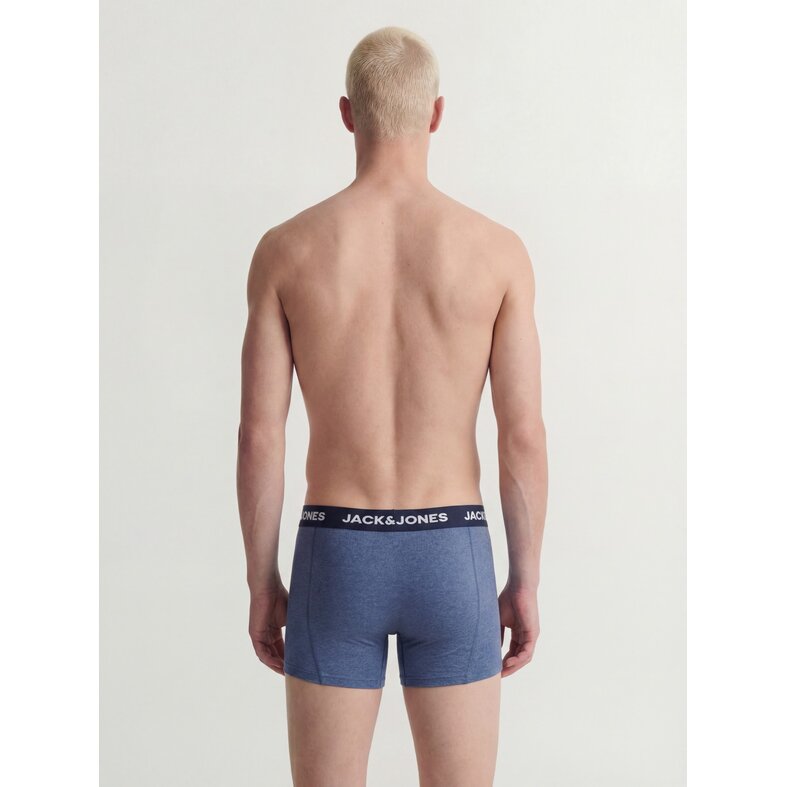 Jack & Jones Jack & Jones Heren Boxershorts Trunks JACFAX 3-Pack Effen Blauw Melange
