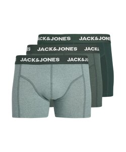 Jack & Jones Heren Boxershorts Trunks JACFAX 3-Pack Effen Groen Melange