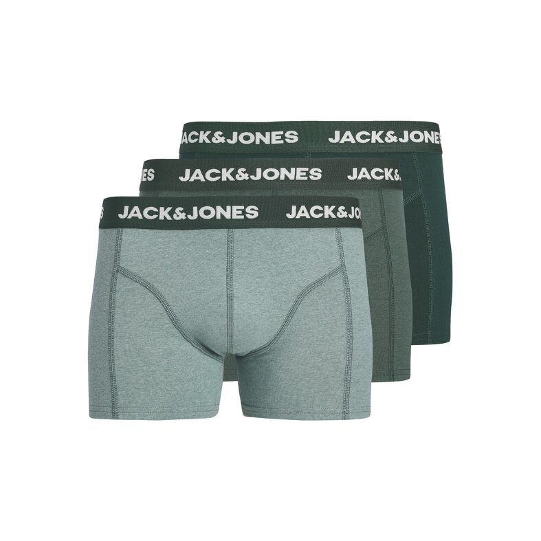 Jack & Jones Jack & Jones Heren Boxershorts Trunks JACFAX 3-Pack Effen Groen Melange