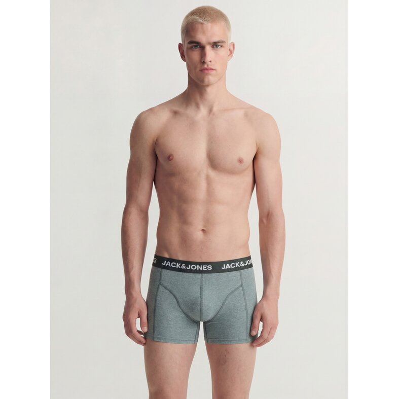 Jack & Jones Jack & Jones Heren Boxershorts Trunks JACFAX 3-Pack Effen Groen Melange