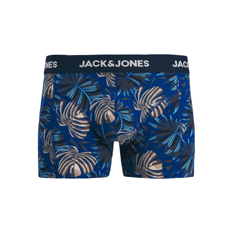 Jack & Jones Jack & Jones Heren Boxershorts Trunks JACHENDO 3-Pack Blauw/Groen Bladeren Print