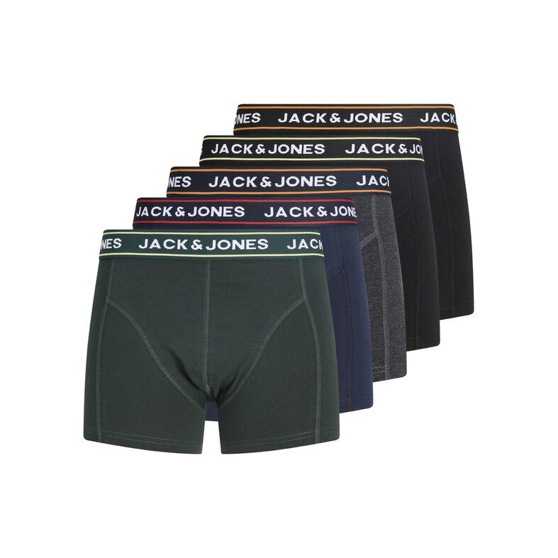 Jack & Jones Jack & Jones Heren Boxershorts Trunks JACMAX 5-Pack Effen Multicolor