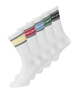 Jack & Jones Heren Sportsokken JACVIK Tennissokken 5-Pack Wit/Multicolor