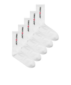 Jack & Jones Heren Sportsokken JACCORP OLD LOGO Tennissokken 5-Pack Wit
