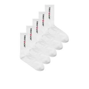 Jack & Jones Heren Sportsokken JACCORP OLD LOGO Tennissokken 5-Pack Wit