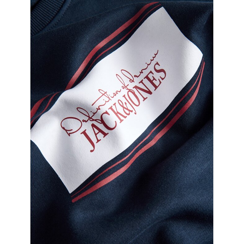 Jack & Jones Jack & Jones Men's JJBUSTER Sweatshirt with Logo Print Dark Blue