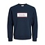 Jack & Jones Jack & Jones Heren Trui JJBUSTER Sweatshirt Logo Print Donkerblauw