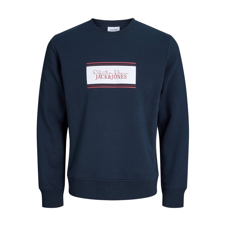 Jack & Jones Jack & Jones Men's JJBUSTER Sweatshirt with Logo Print Dark Blue