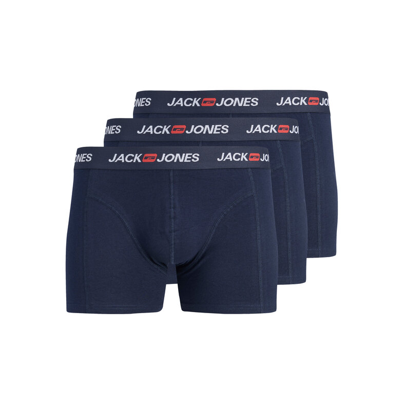 Jack & Jones Jack & Jones Heren Plus Size Boxershorts Trunks JACCORP OLD LOGO 3-Pack Effen Donkerblauw