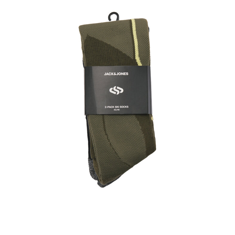 Jack & Jones Jack & Jones Heren Skisokken JACSKI 2-Pack Donkergroen/Zwart