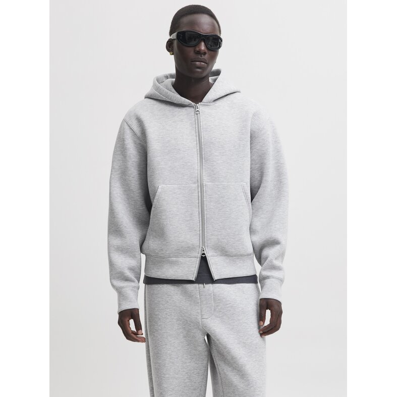 Jack & Jones Jack & Jones Heren Hoodie Met Rits JCOLEGACY Effen Grijs
