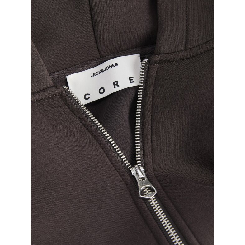 Jack & Jones Jack & Jones Heren Hoodie Met Rits JCOLEGACY Effen Donkerbruin