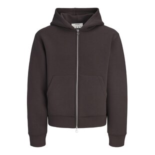 Jack & Jones Heren Hoodie Met Rits JCOLEGACY Effen Donkerbruin