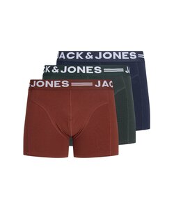 Jack & Jones Men's Plus Size Boxer Shorts Trunks JACSENSE 3-Pack Solid Red/Green/Blue