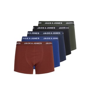 Jack & Jones Heren Boxershorts Trunks JACHUEY 5-Pack Effen Multicolor