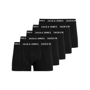 Jack & Jones Heren Boxershorts Trunks JACHUEY 5-Pack Effen Zwart