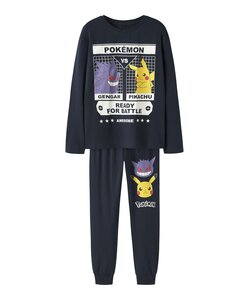 Name It Jongens Pyjama Set Lang NKMSUX POKÉMON Battle Print Donkerblauw
