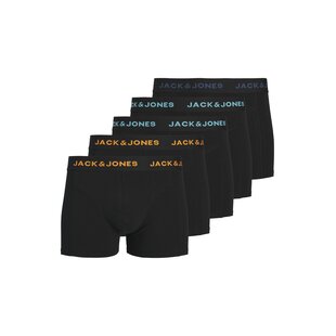 Jack & Jones Men's Boxer Shorts Trunks JACLAD 5-Pack Solid Black