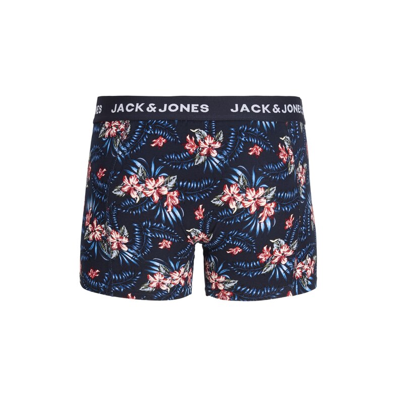 Jack & Jones Jack & Jones Heren Boxershorts Trunks JACLAMINE 3-Pack Gebloemd Donkerblauw