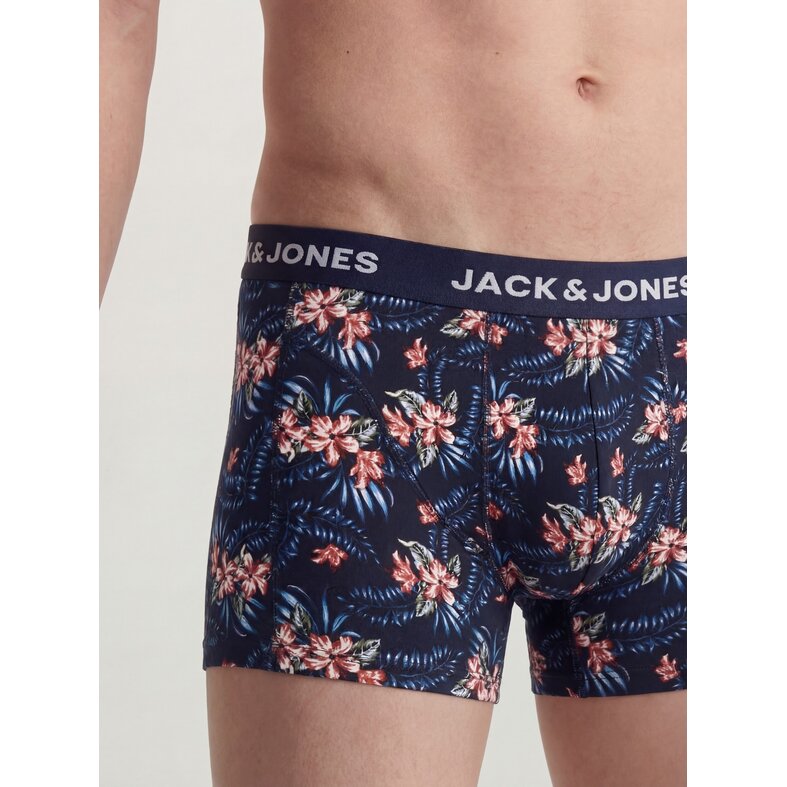 Jack & Jones Jack & Jones Heren Boxershorts Trunks JACLAMINE 3-Pack Gebloemd Donkerblauw