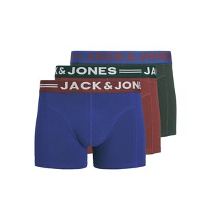 Jack & Jones Heren Boxershorts Trunks JACLICHFIELD 3-Pack Blauw/Rood/Groen