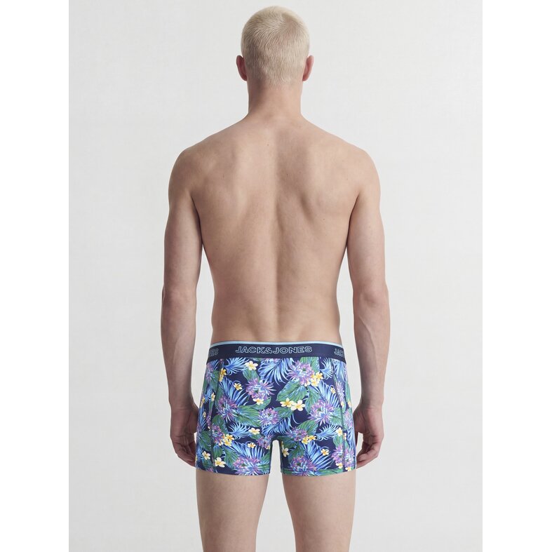 Jack & Jones Jack & Jones Heren Boxershorts Trunks JACAARON FLOWER 12-Pack Donkerblauw/Zwart