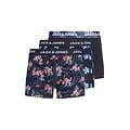 Jack & Jones Jack & Jones Heren Boxershorts Trunks JACLAMINE 3-Pack Gebloemd Donkerblauw