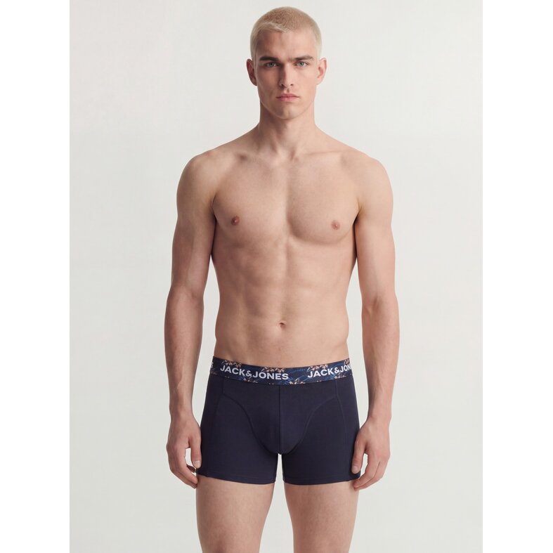 Jack & Jones Jack & Jones Heren Boxershorts Trunks JACLAMINE 3-Pack Gebloemd Donkerblauw