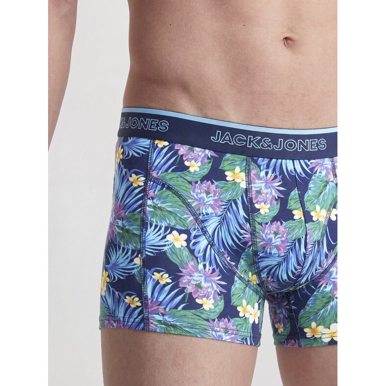 Jack & Jones Jack & Jones Heren Boxershorts Trunks JACAARON FLOWER 12-Pack Donkerblauw/Zwart