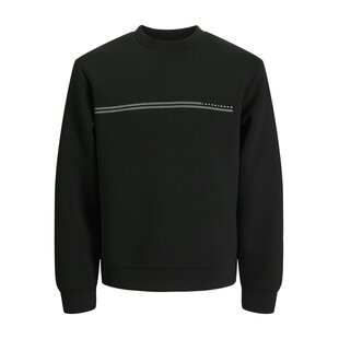 Jack & Jones Men's JCOFUSION SCUBA Sweatshirt Logo Print Black