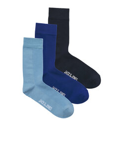 Jack & Jones Heren Sokken JACASHER 3-Pack Effen Lichtblauw/Blauw/Donkerblauw