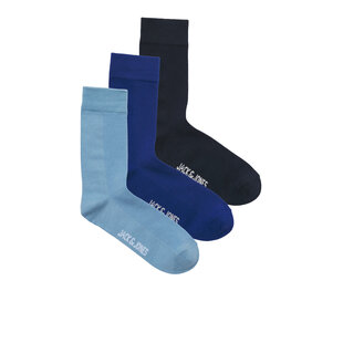 Jack & Jones Heren Sokken JACASHER 3-Pack Effen Lichtblauw/Blauw/Donkerblauw