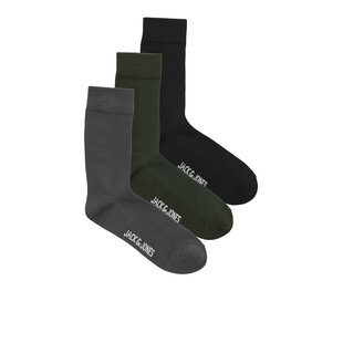 Jack & Jones Heren Sokken JACASHER 3-Pack Effen Grijs/Groen/Zwart