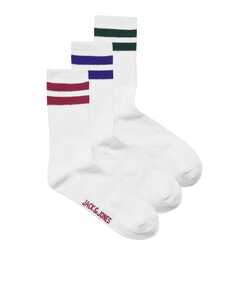 Jack & Jones Men's Sports Socks JACTRAVIS Tennis Socks 3-Pack White/Multicolor