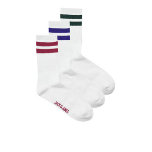 Jack & Jones Heren Sportsokken JACTRAVIS Tennissokken 3-Pack Wit/Multicolor