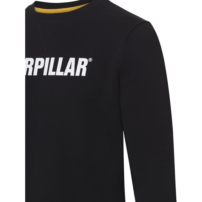 Cat Caterpillar Men's Midweight Round-Neck Sweatshirt Black