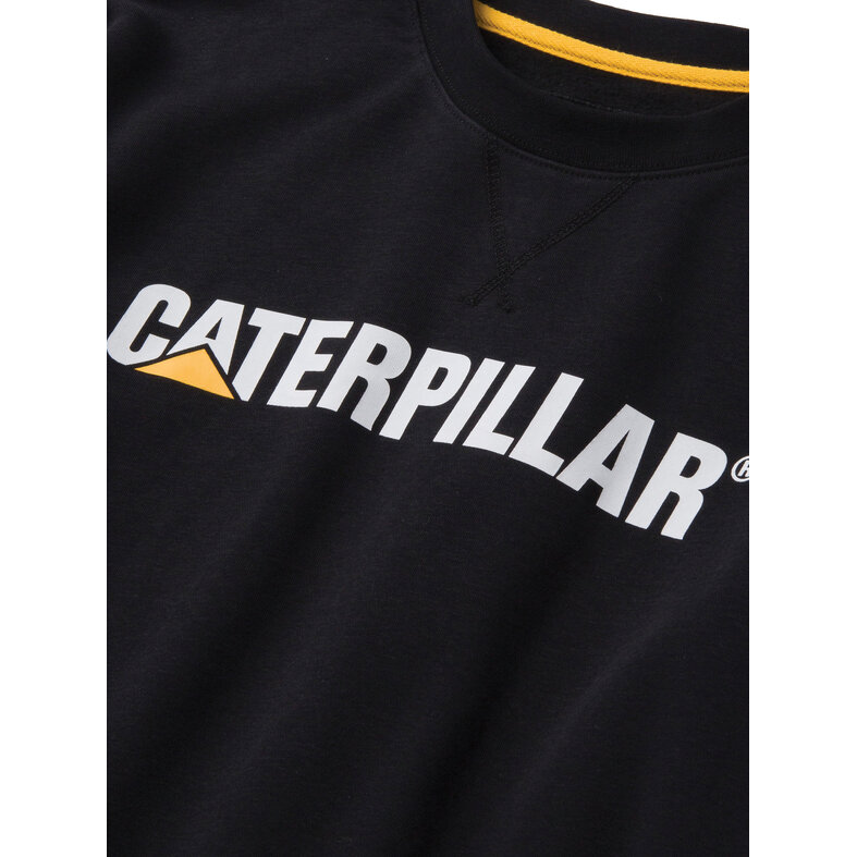 Cat Caterpillar Men's Midweight Round-Neck Sweatshirt Black