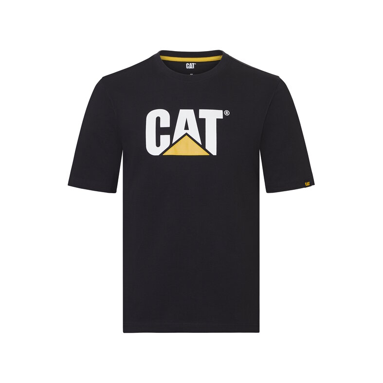 Cat Caterpillar Men's T-shirt with CAT Trademark Logo Black
