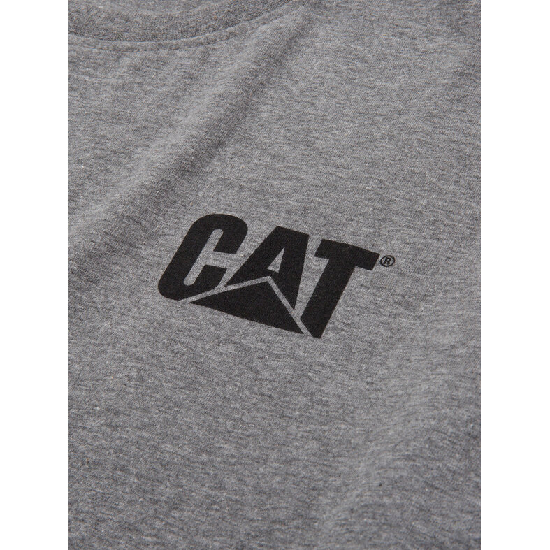 Cat Caterpillar Men's T-shirt with CAT Trademark Logo Gray
