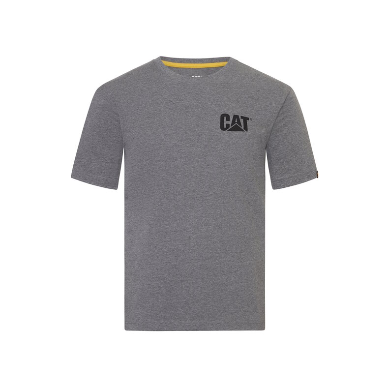 Cat Caterpillar Men's T-shirt with CAT Trademark Logo Gray
