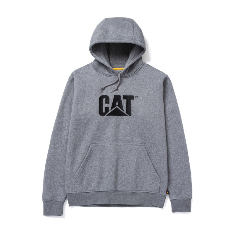 Cat Caterpillar Men's Hoodie CAT Trademark Sweatshirt with Hood Gray