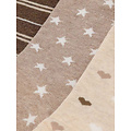 Apollo Apollo Dames Sokken Hartjes Gestreept Sterren Print Bio Katoen 6-Pack Beige/Bruin