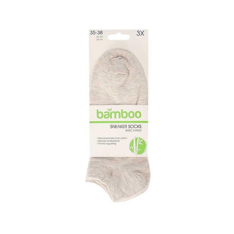 Apollo Apollo Men's/Women's Bamboo Sneaker Socks 3-Pairs Beige