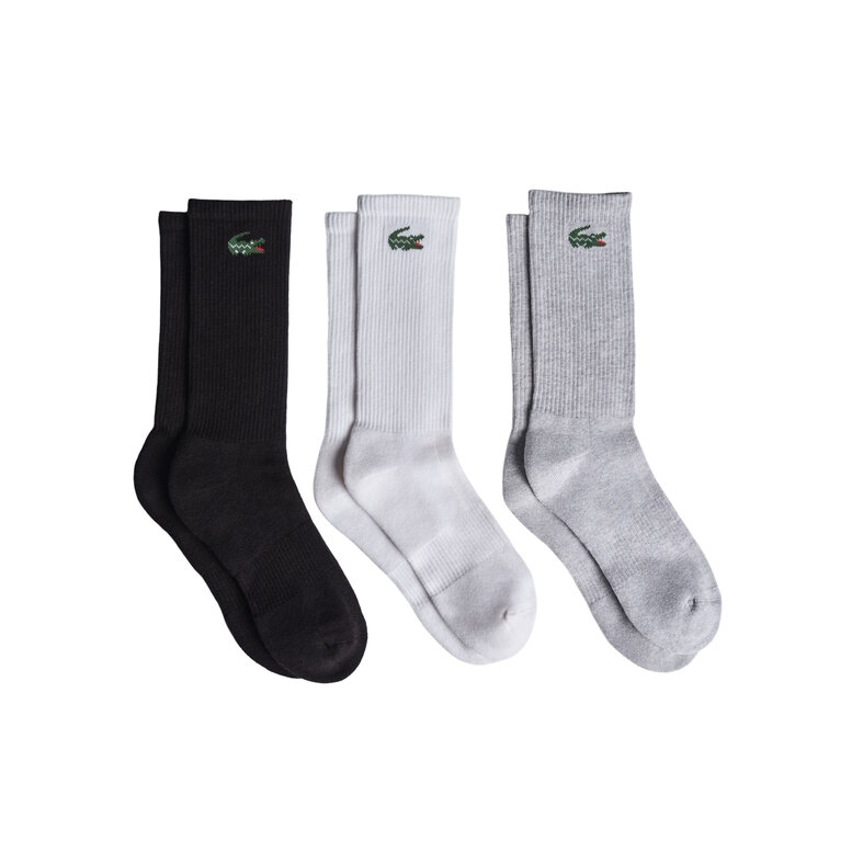 Lacoste Lacoste Men's/Women's Sports Socks Tennis Socks 6-Pack White/Gray/Black