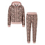 Apollo Apollo Women's Home Suit Loungewear Leopard Print Fleece Incl Hood Pink