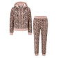 Apollo Apollo Women's Home Suit Loungewear Leopard Print Pink