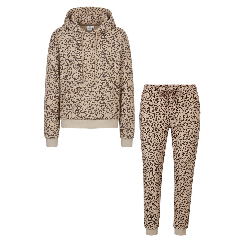 Apollo Apollo Dames Huispak Loungewear Luipaard Print Fleece Incl Capuchon