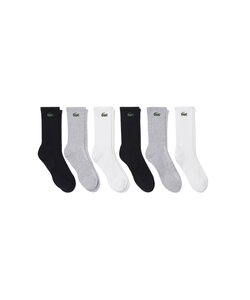 Lacoste Men's/Women's Sports Socks Tennis Socks 6-Pack White/Gray/Black